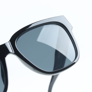 Balenciaga BB0262SA Max Square Black Acetate Grey Sunglasses view 7