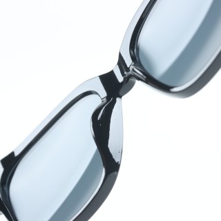 Balenciaga BB0262SA Max Square Black Acetate Grey Sunglasses view 8