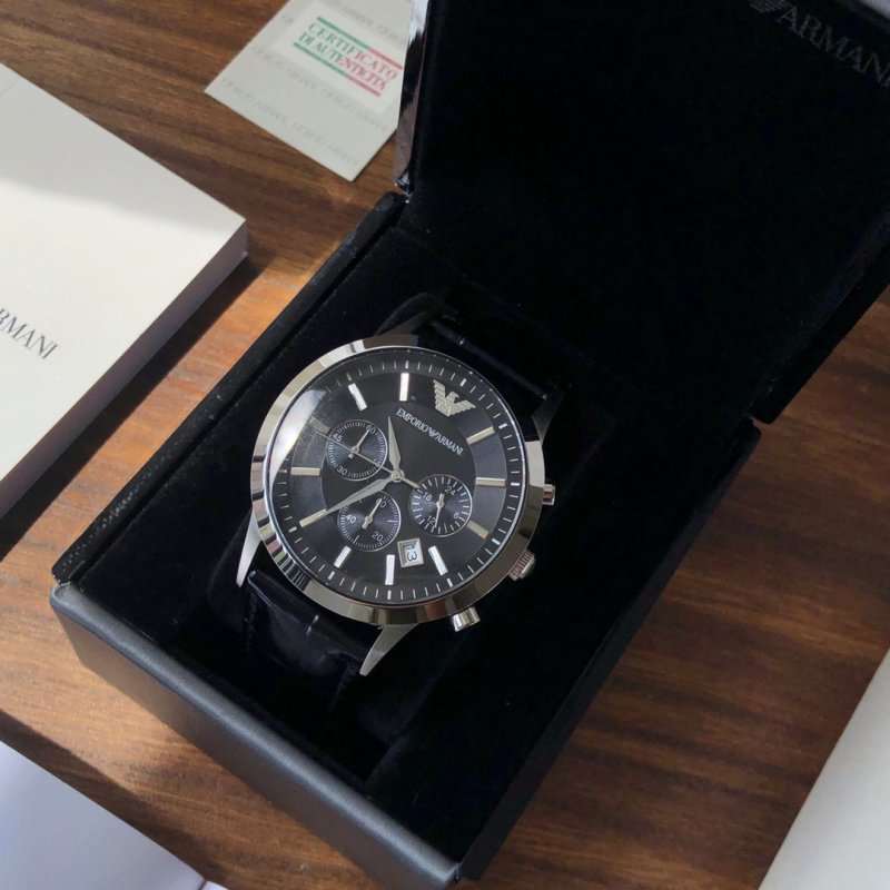 Armani AR2447 Classic Business Chronograph Black Dial Watch view