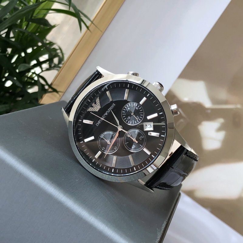 Armani AR2447 Classic Business Chronograph Black Dial Watch view