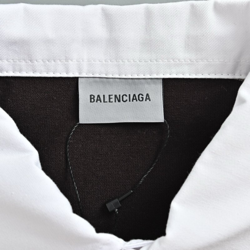 Balenciaga Wheat Double B Stripe Long Sleeve Polo Cream Black view