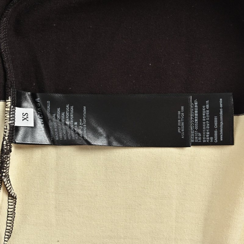 Balenciaga Wheat Double B Stripe Long Sleeve Polo Cream Black view