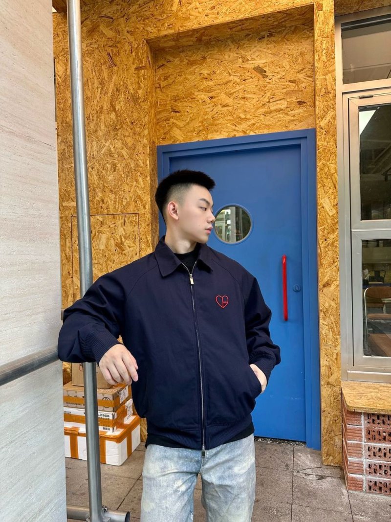 Carhartt Detroit Jacket Navy Red Heart Logo view