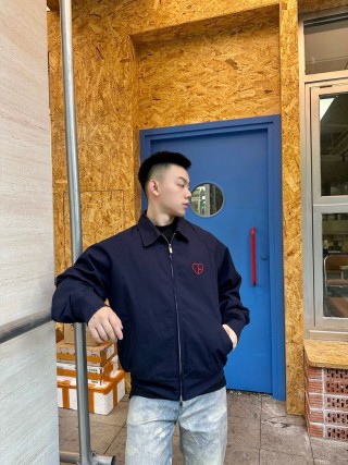 Carhartt Detroit Jacket Navy Red Heart Logo view 5