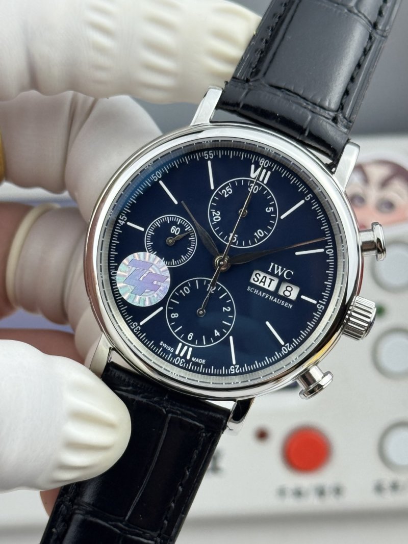 IWC Portofino Chronograph 42mm Blue Dial Replica Watch view