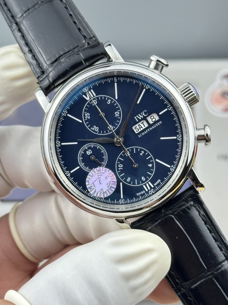IWC Portofino Chronograph 42mm Blue Dial Replica Watch view