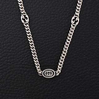 Gucci Double G Interlocking Silver Chain Necklace 68cm view 2