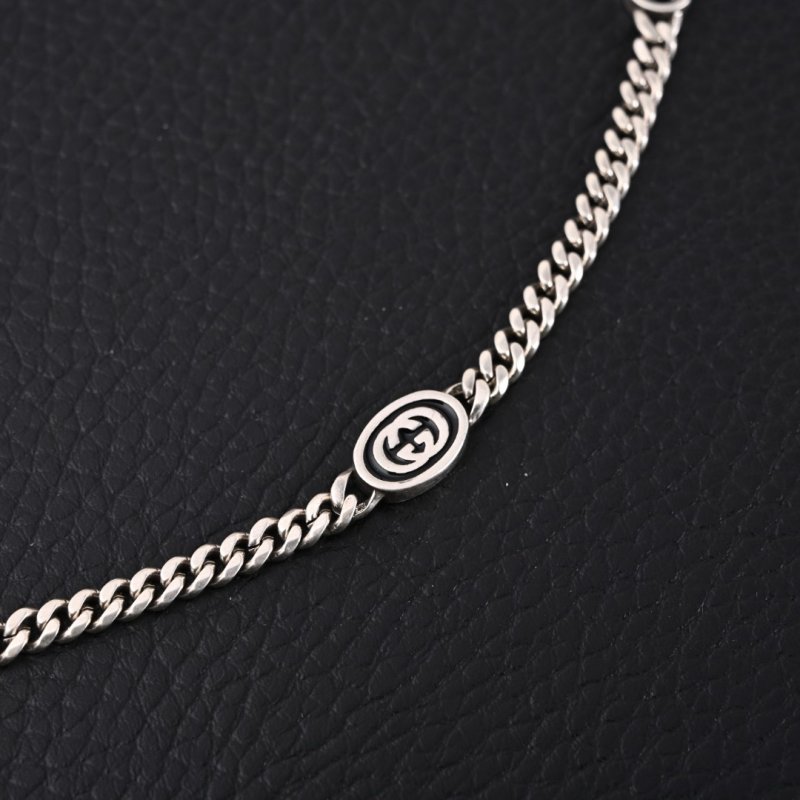 Gucci Double G Interlocking Silver Chain Necklace 68cm view