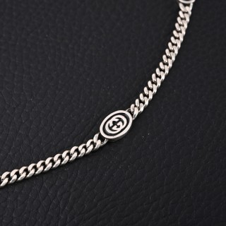Gucci Double G Interlocking Silver Chain Necklace 68cm view 3