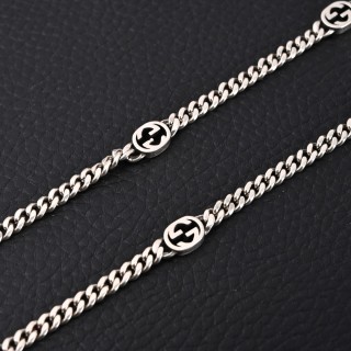 Gucci Double G Interlocking Silver Chain Necklace 68cm view 4