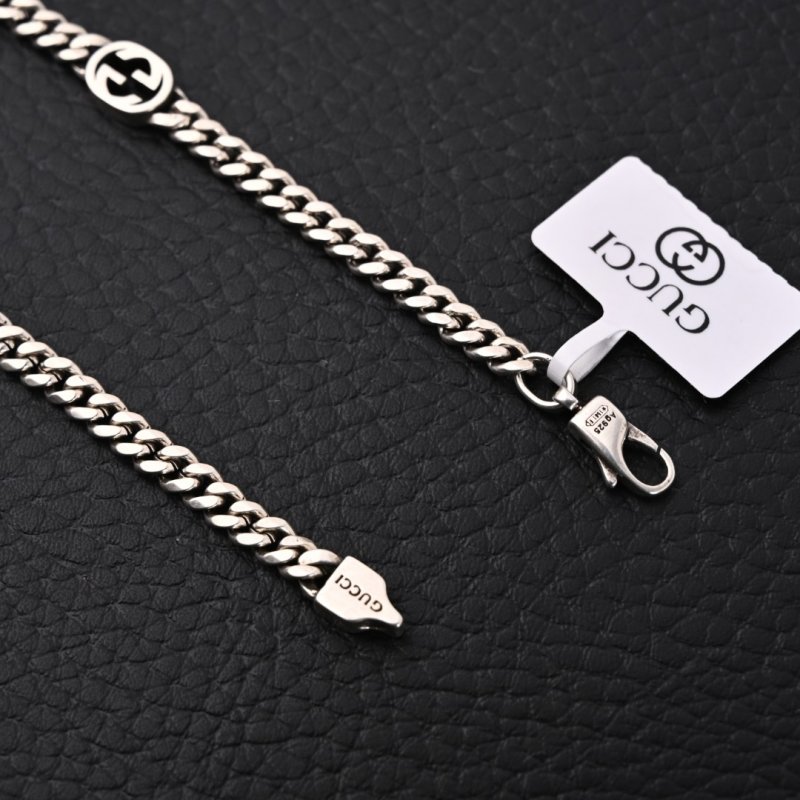 Gucci Double G Interlocking Silver Chain Necklace 68cm view