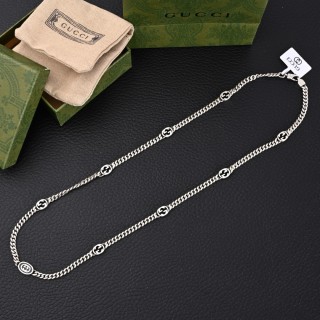 Gucci Double G Interlocking Silver Chain Necklace 68cm view 7