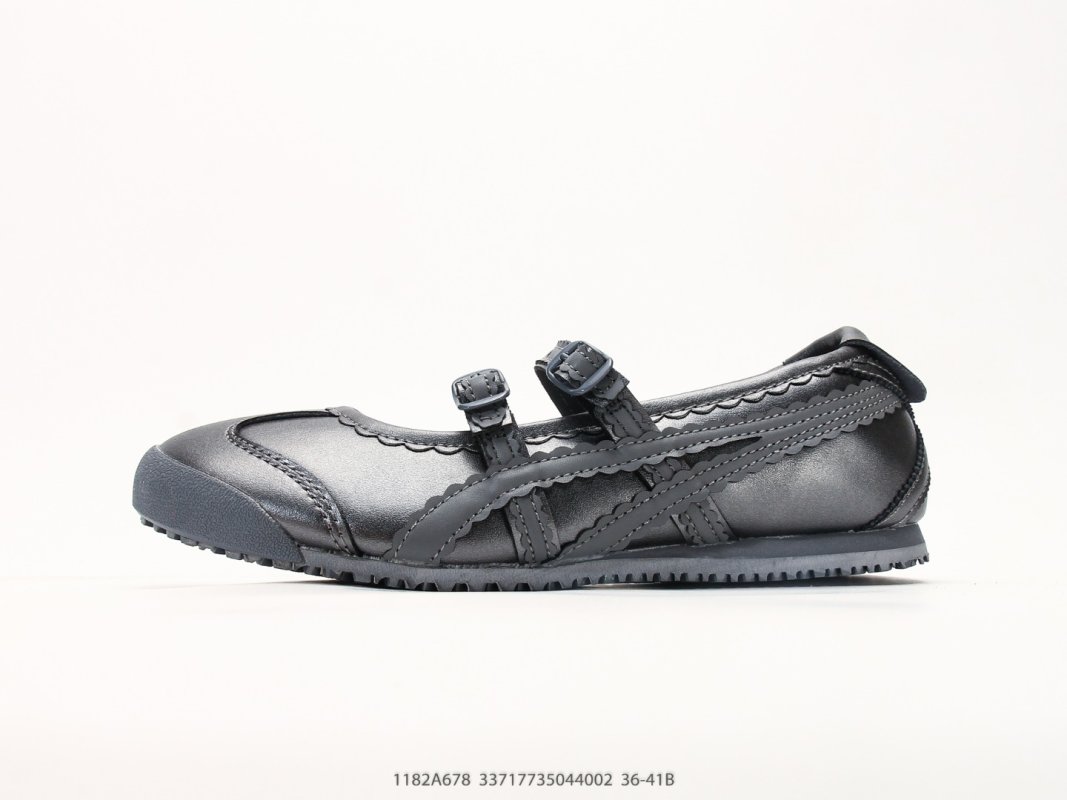 Onitsuka Tiger Mexico 66 TGRS Black Leather Mary Jane Low-Top Sneaker