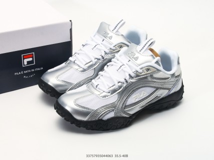 Fila Pebble Low Top Running Shoe White Silver Black view 9
