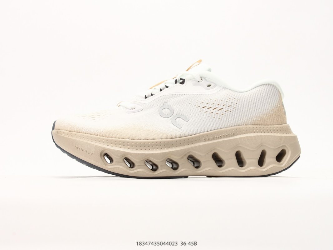 On Cloudmonster Cream Olive Running Shoe view