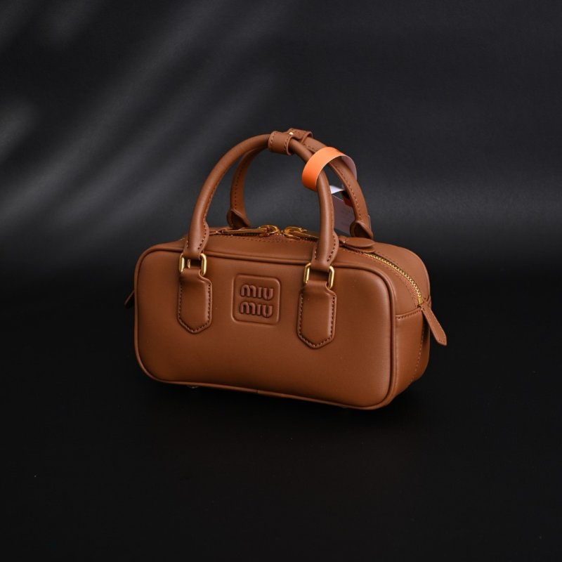 Miu Miu Bowling Bag Cognac Leather UA Replica view