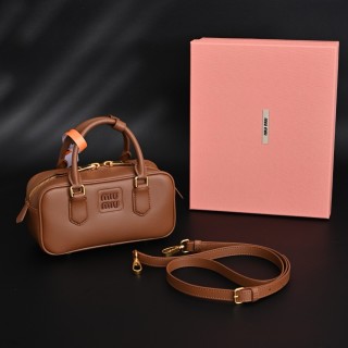 Miu Miu Bowling Bag Cognac Leather UA Replica view 7