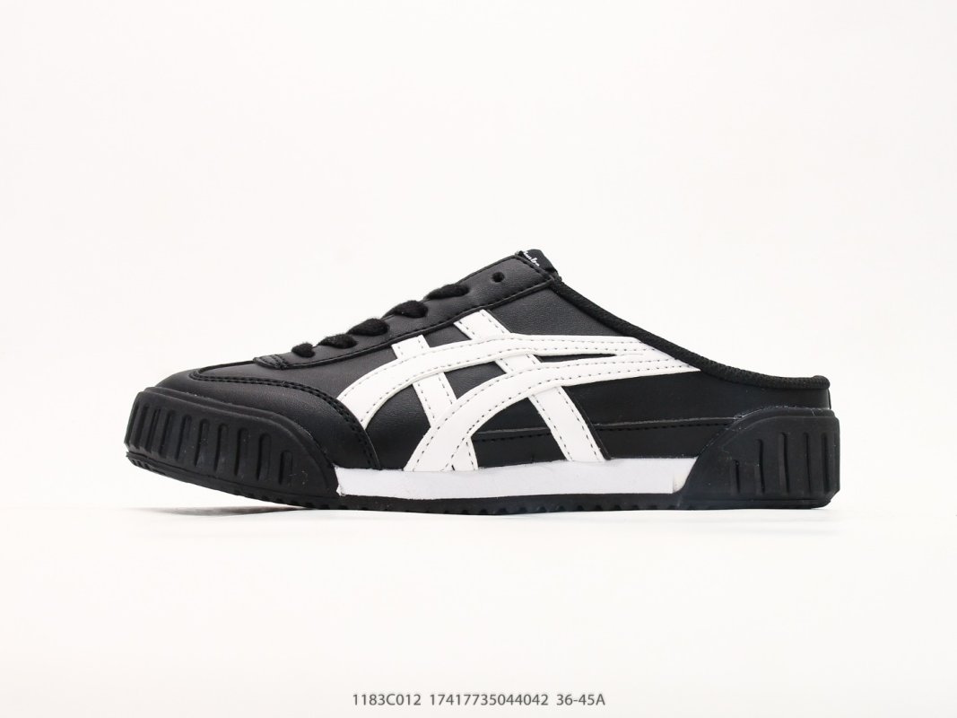 Onitsuka Tiger Mexico Mid Runner Black White Sabot Slip-On