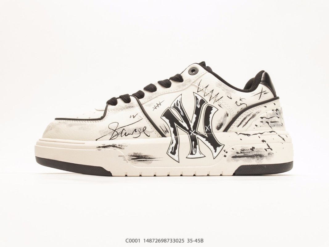 MLB Chunky Liner Low 'NY Yankees DIY Graffiti' White Black 1:1 Rep