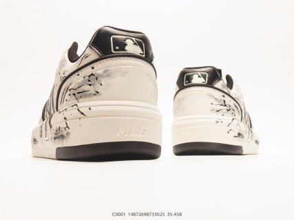 MLB Chunky Liner Low 'NY Yankees DIY Graffiti' White Black 1:1 Rep view 6