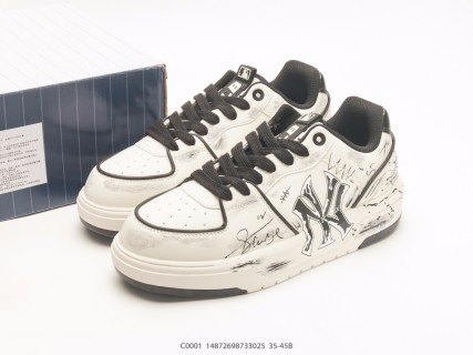MLB Chunky Liner Low 'NY Yankees DIY Graffiti' White Black 1:1 Rep view 9