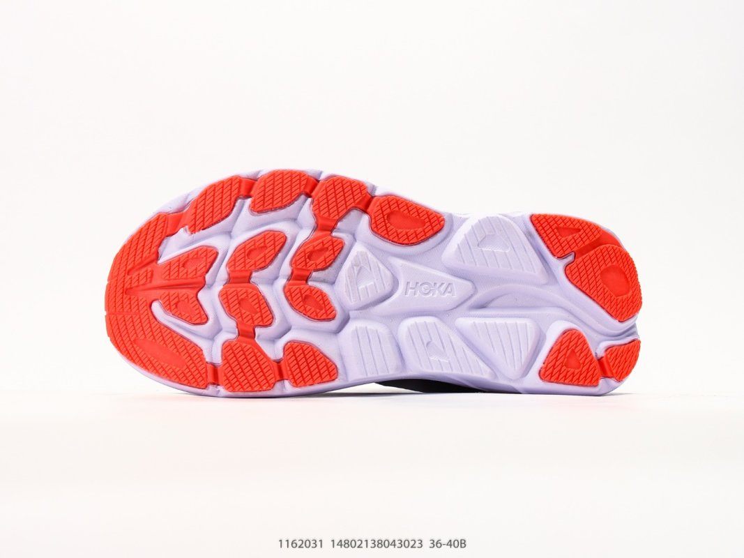 Hoka One One Clifton 10 Navy Yellow Coral Running Shoe view