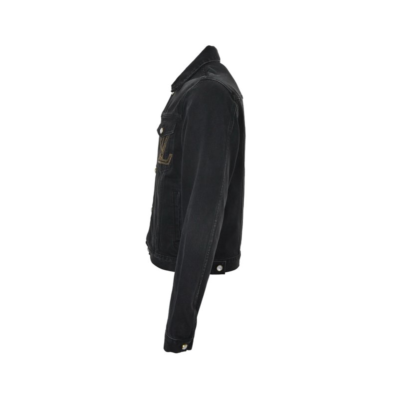 Louis Vuitton 24FW Embroidered Logo Black Denim Jacket view