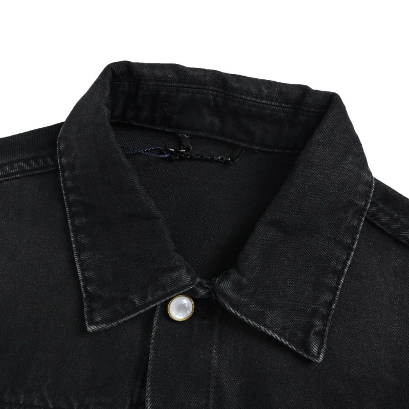 Louis Vuitton 24FW Embroidered Logo Black Denim Jacket view
