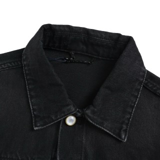 Louis Vuitton 24FW Embroidered Logo Black Denim Jacket view 4