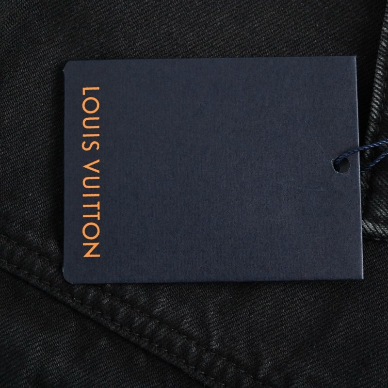 Louis Vuitton 24FW Embroidered Logo Black Denim Jacket view