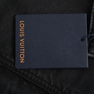 Louis Vuitton 24FW Embroidered Logo Black Denim Jacket view 7