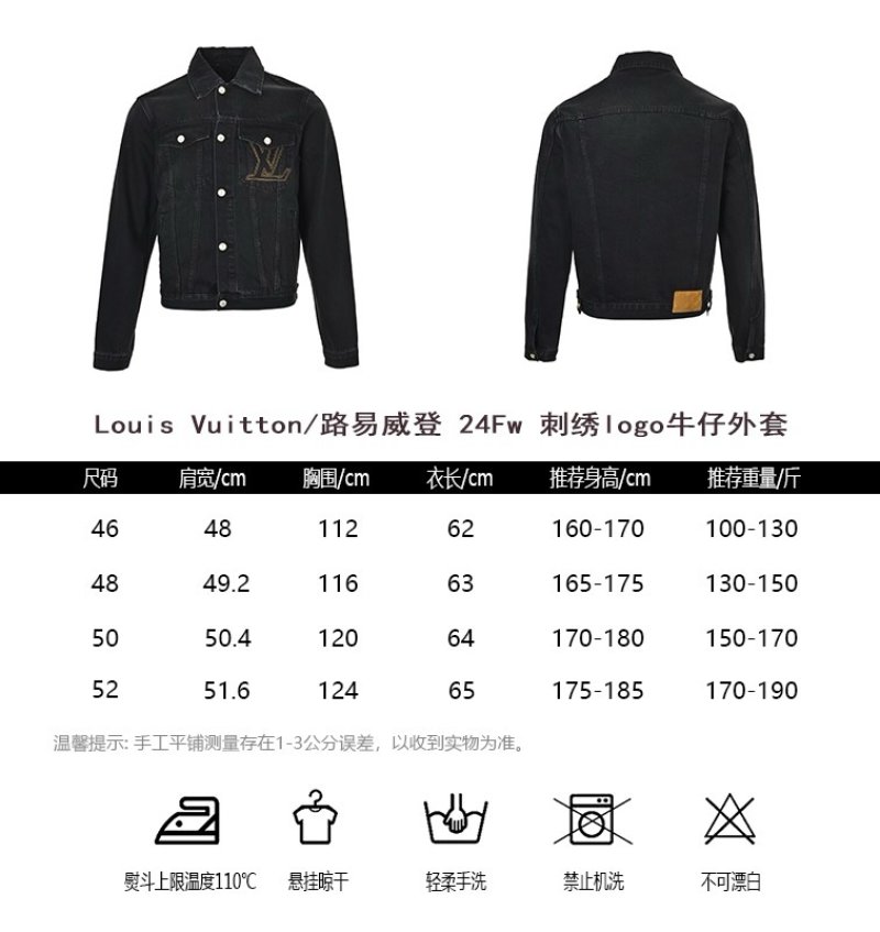 Louis Vuitton 24FW Embroidered Logo Black Denim Jacket view