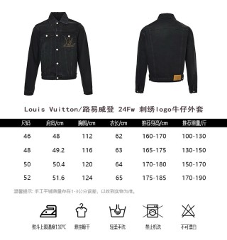 Louis Vuitton 24FW Embroidered Logo Black Denim Jacket view 10