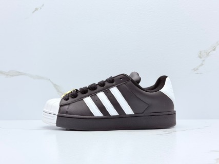 Adidas Superstar Low Black White Gold Shell Toe Replica view 2