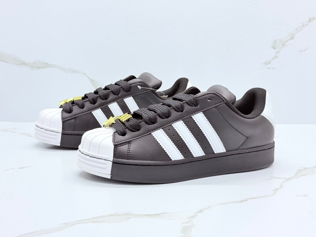 Adidas Superstar Low Black White Gold Shell Toe Replica view