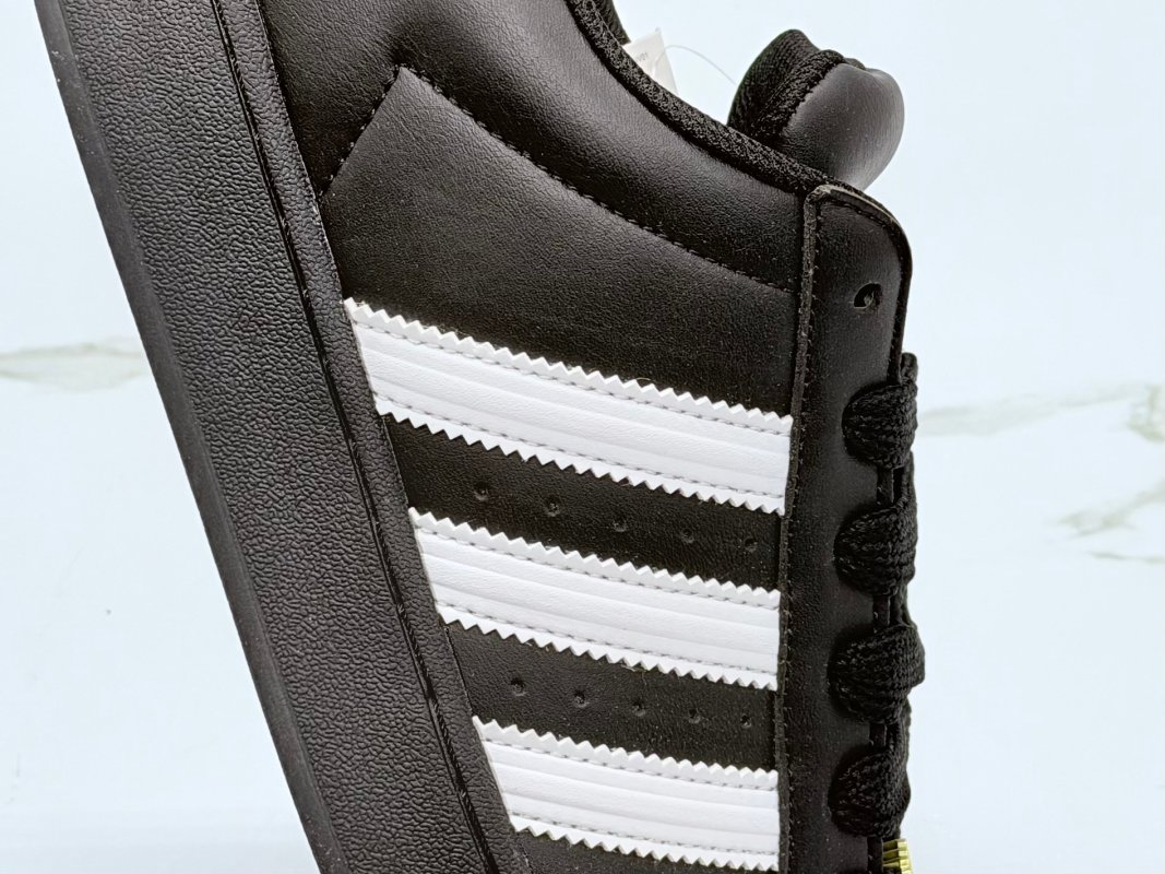 Adidas Superstar Low Black White Gold Shell Toe Replica view