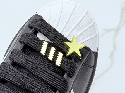Adidas Superstar Low Black White Gold Shell Toe Replica view 9