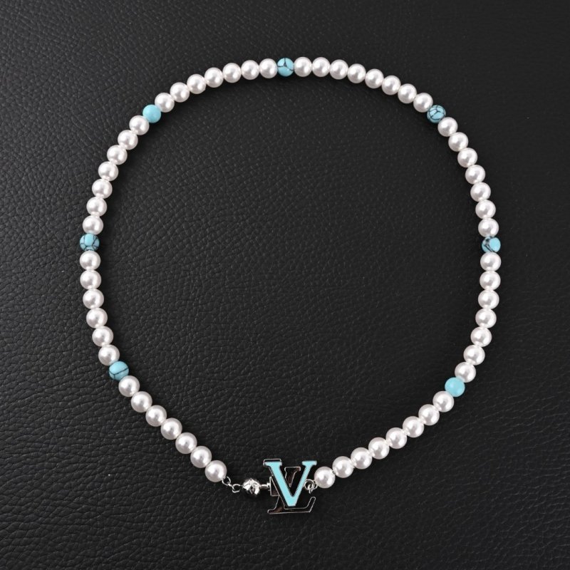 Louis Vuitton Turquoise Rodeo Beaded Bracelet - White & Blue Pearl