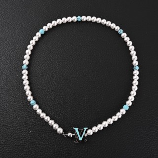 Louis Vuitton Turquoise Rodeo Beaded Bracelet - White & Blue Pearl