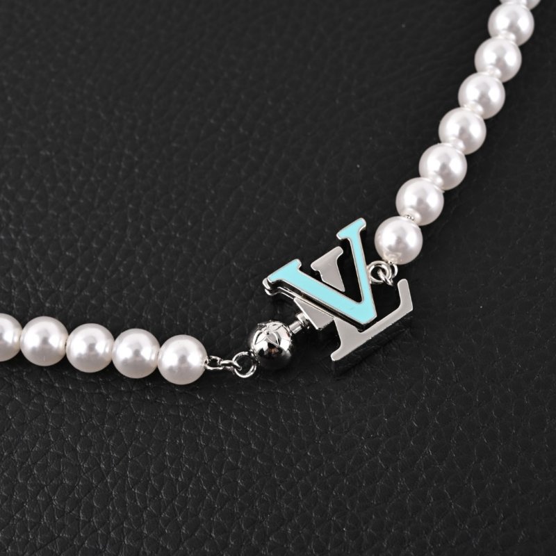 Louis Vuitton Turquoise Rodeo Beaded Bracelet - White & Blue Pearl view