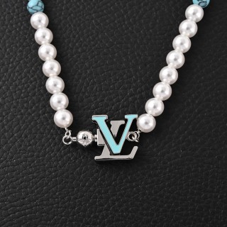 Louis Vuitton Turquoise Rodeo Beaded Bracelet - White & Blue Pearl view 3