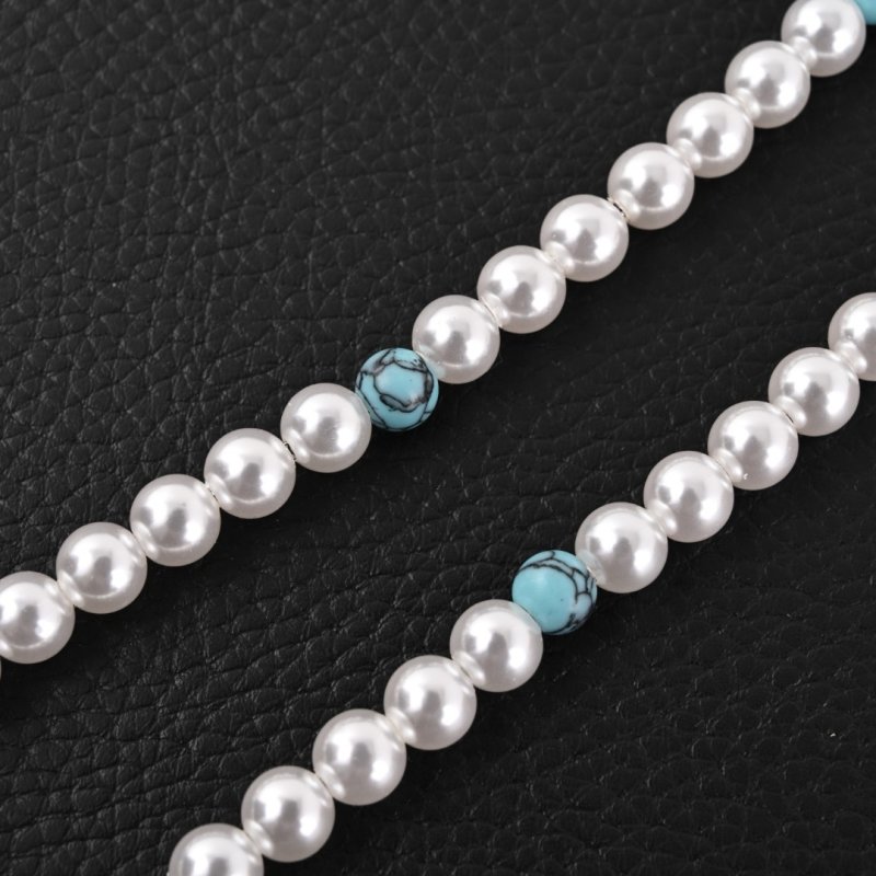 Louis Vuitton Turquoise Rodeo Beaded Bracelet - White & Blue Pearl view