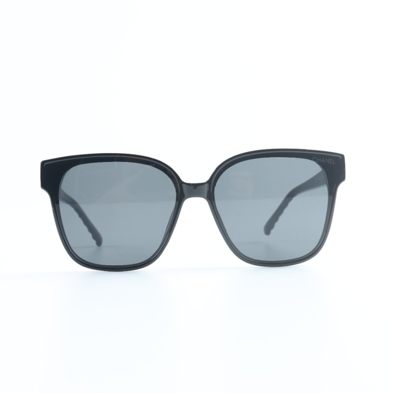 Chanel Square Sunglasses Black Grey Lens view