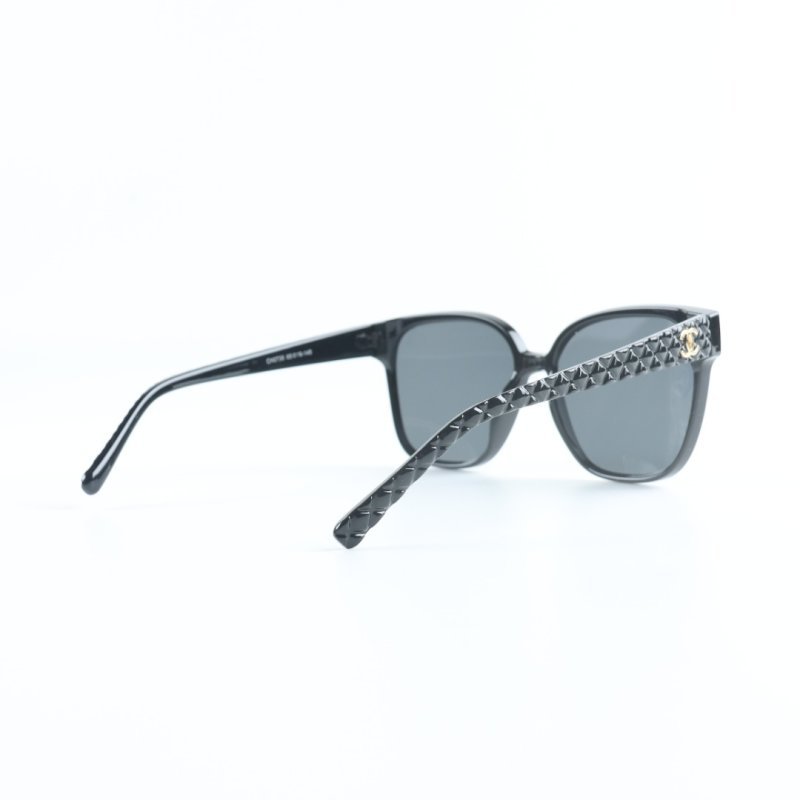 Chanel Square Sunglasses Black Grey Lens view