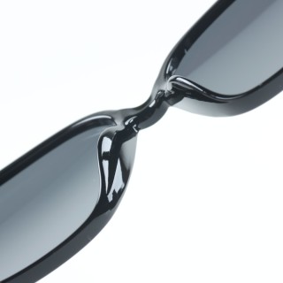 Chanel Square Sunglasses Black Grey Lens view 8