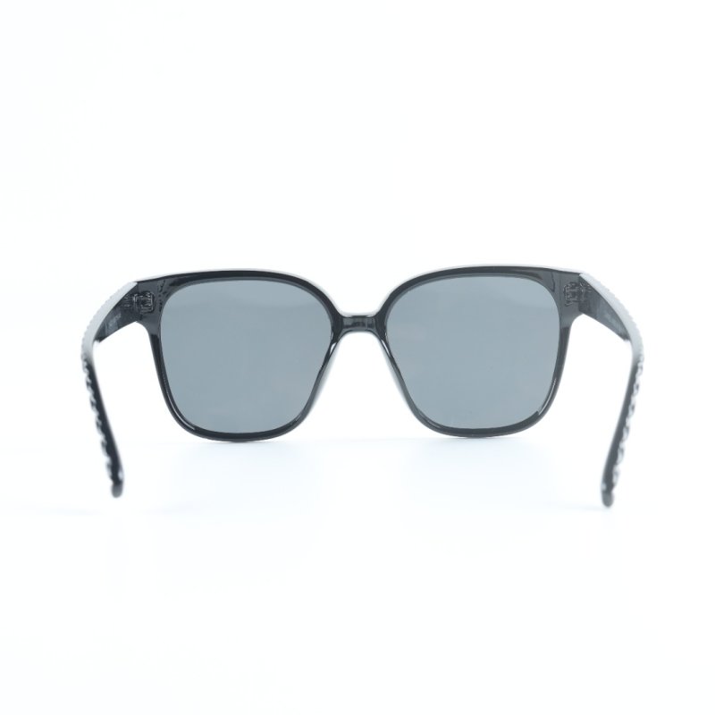 Chanel Square Sunglasses Black Grey Lens view