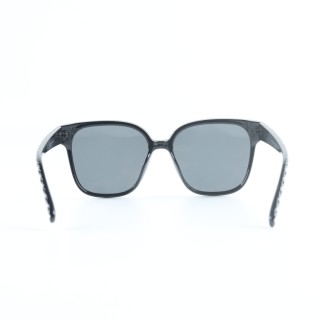 Chanel Square Sunglasses Black Grey Lens view 9