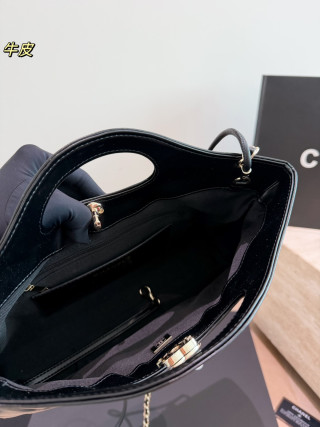 Chanel 31 Bag Black White Panda Quilted UA Replica view 9