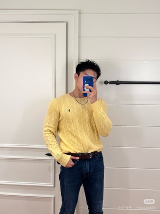 Polo Ralph Lauren Yellow Cable Knit Sweater RL7056 view 5
