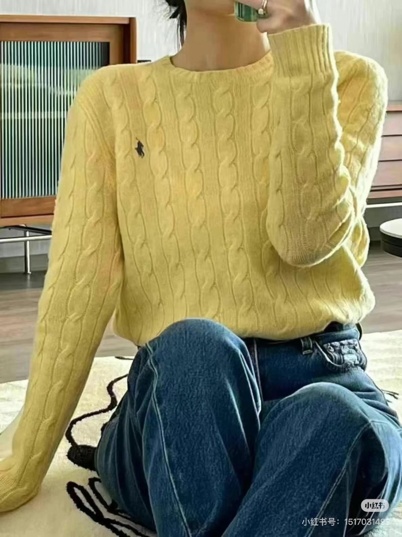Polo Ralph Lauren Yellow Cable Knit Sweater RL7056 view